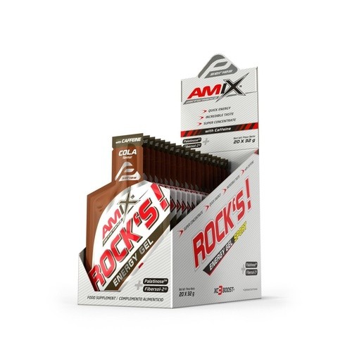 Amix Rock's Energy Gel - s kofeinem - 20x32g - Cola