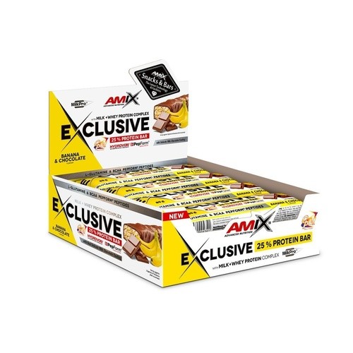 Amix Exclusive Protein Bar Box - 12x85g - Banana-Chocolate