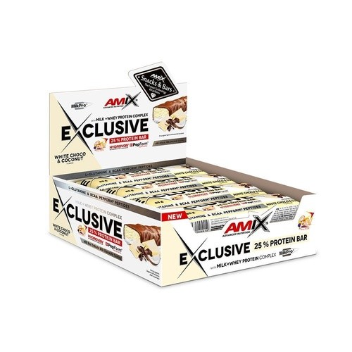 Amix Exclusive Protein Bar Box - 12x85g - White-Chocolate