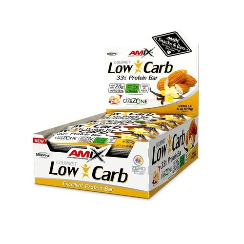 Amix Low-Carb 33% Protein Bar - 15x60g - Vanilla-Almond