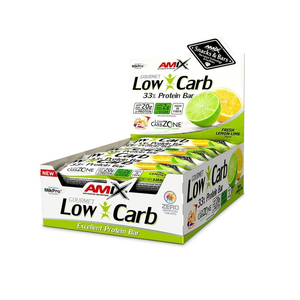 Amix Low-Carb 33% Protein Bar - 15x60g - Lemon-Lime