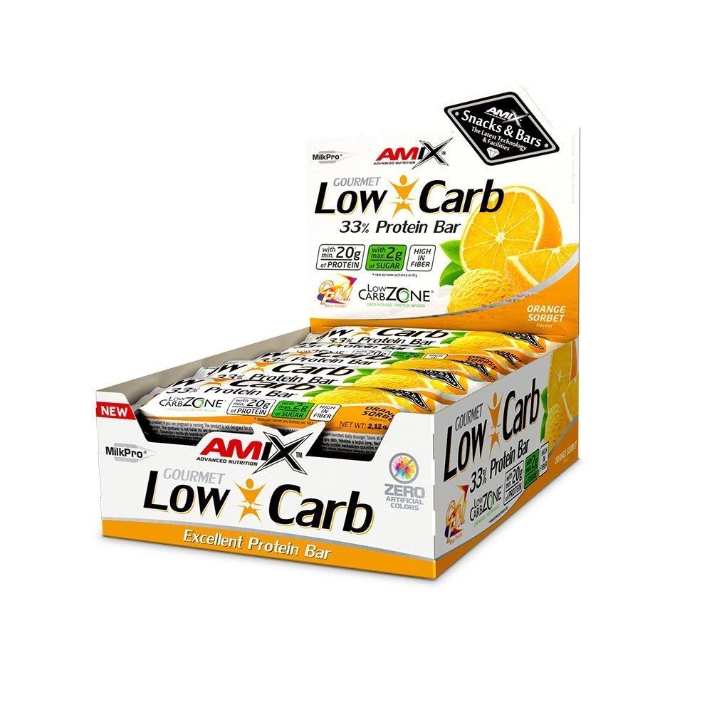 Amix Low-Carb 33% Protein Bar - 15x60g - Orange Sorbet