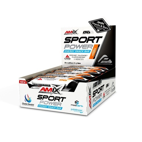 Amix Sport Power Energy Snack Bar s kofeinem - 20x45g - Blood orange