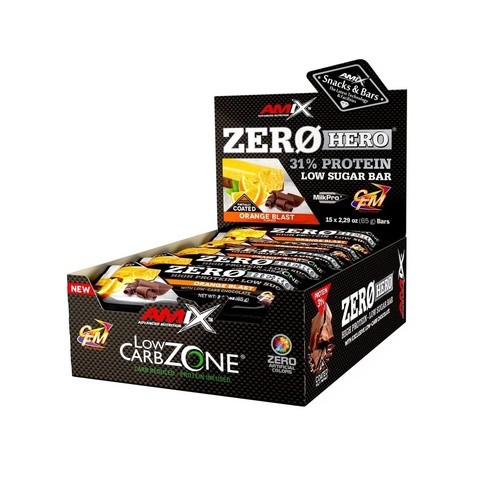 Amix Zero Hero 31% Protein Bar -15x65g - Orange Blast