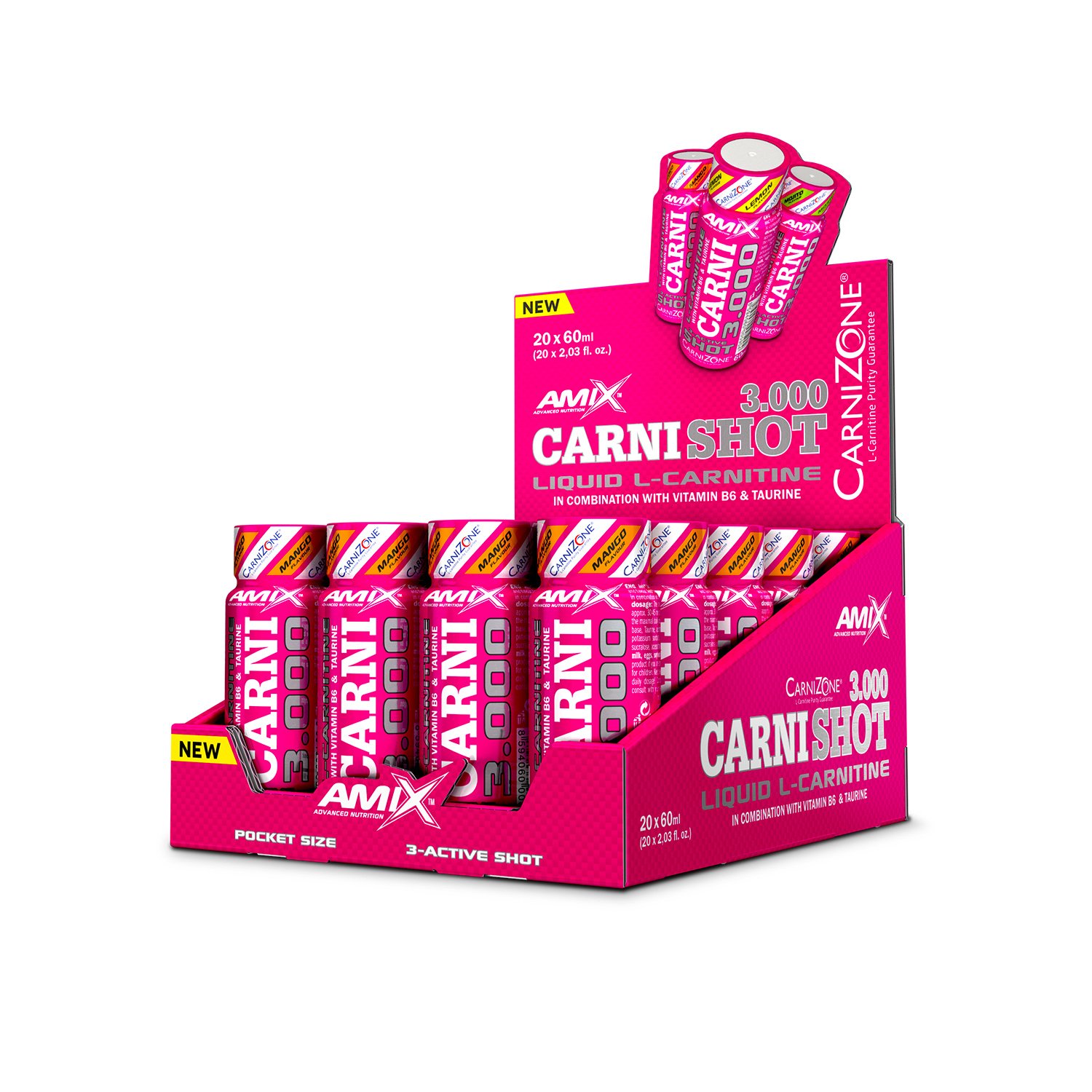 Amix Carni Shot 3000mg - 20x60ml - mango