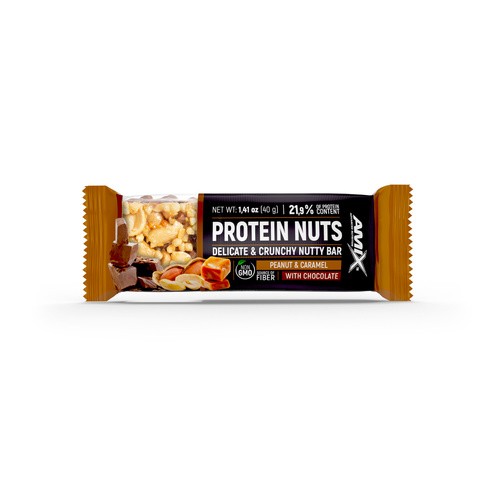 Amix Protein Nuts Bar - 40g - Peanut - Caramel