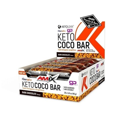 Amix KetoLean Keto goBHB Coco Bar - 20x40g - dark-chocolate