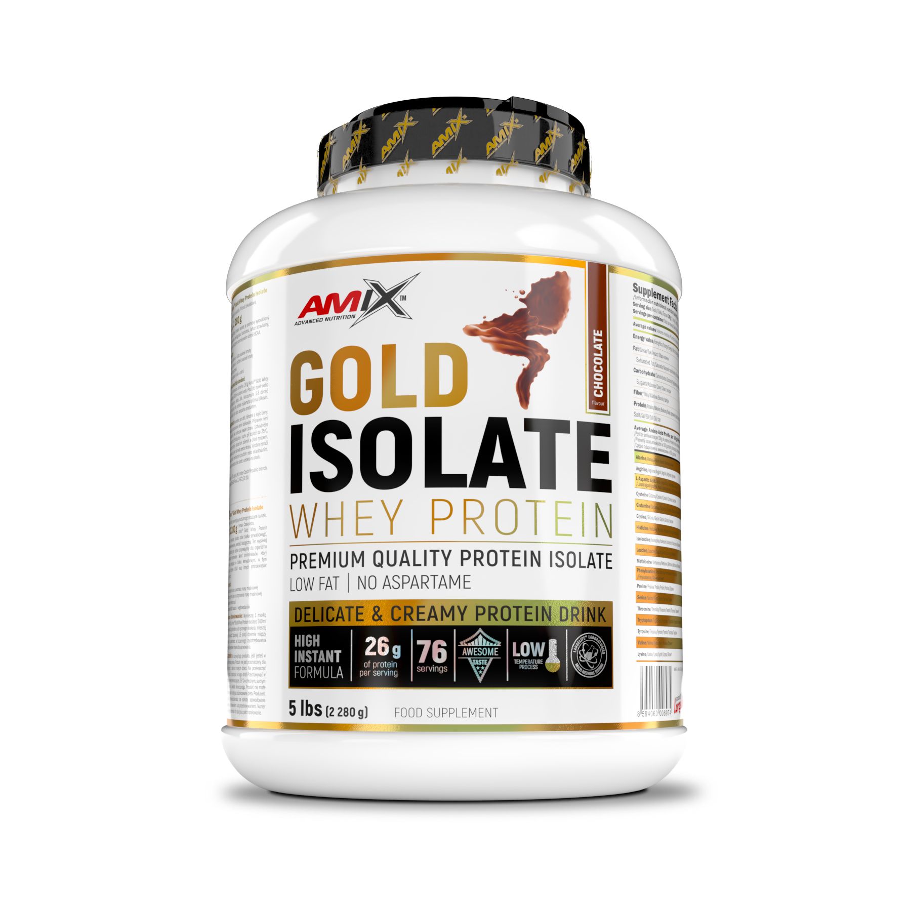 Amix Gold Whey Protein Isolate - 2280g - Chocolate
