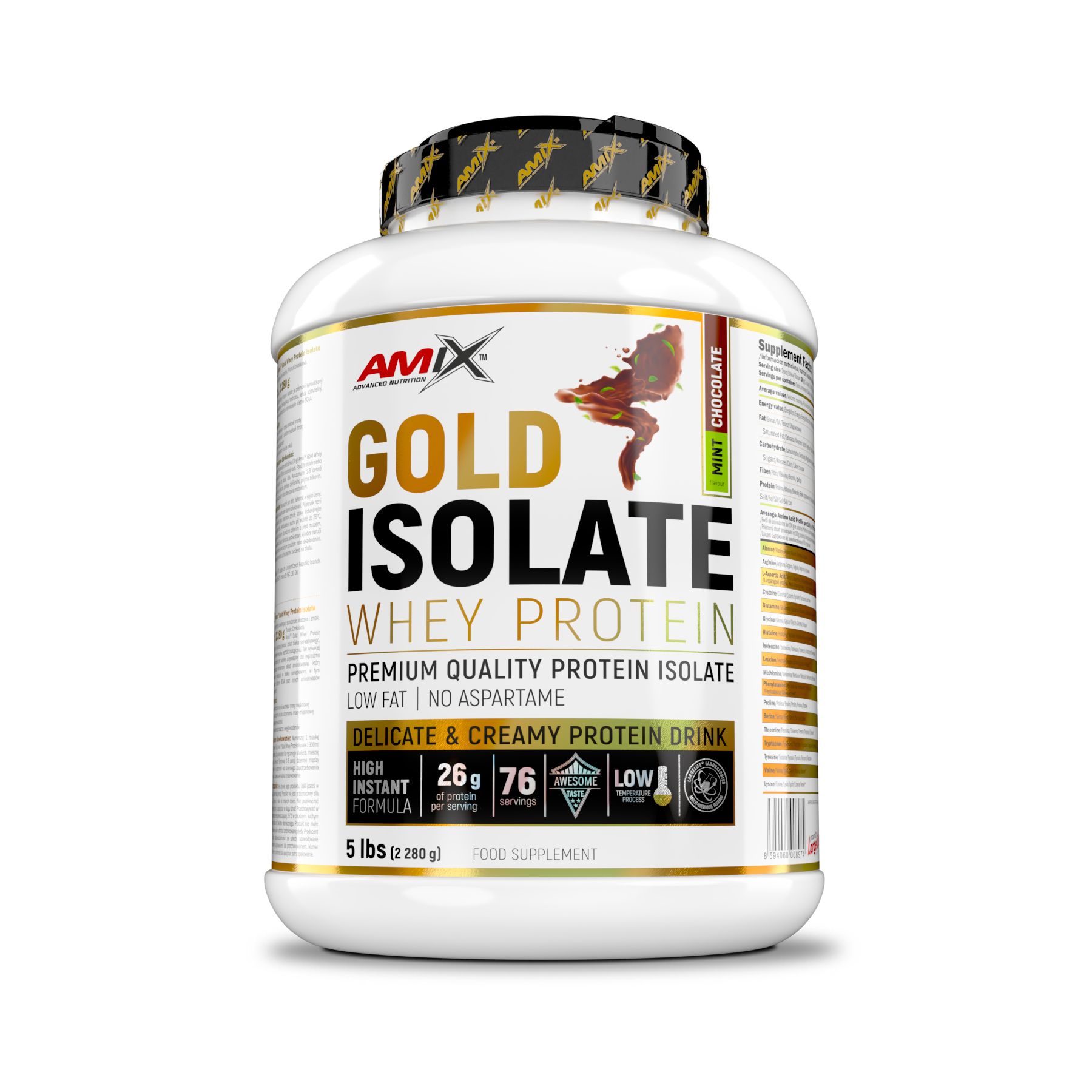 Amix Gold Whey Protein Isolate - 2280g - Mint Chocolate