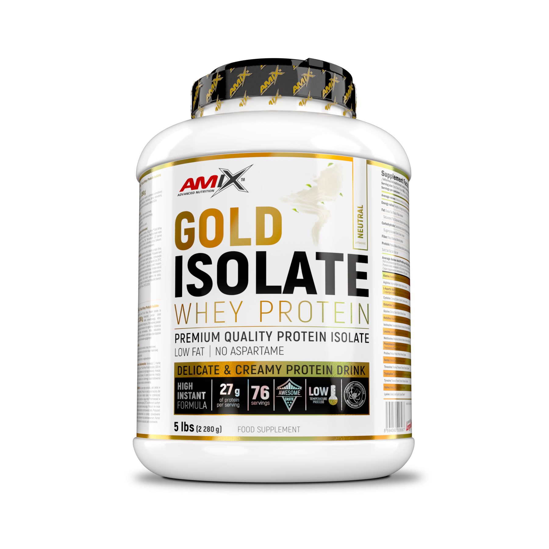 Amix Gold Whey Protein Isolate - 2280g - Natural