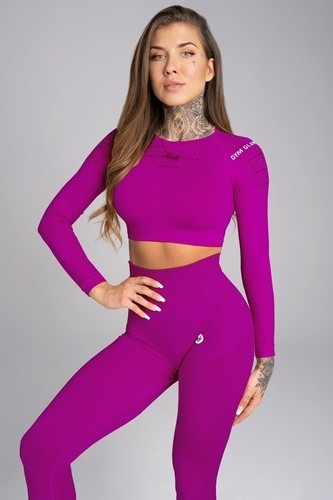 Gym Glamour Crop-Top bezešvý Flash - violet - S