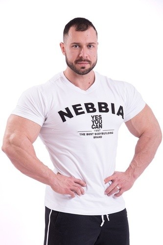 Nebbia Hardcore tričko s výšivkou 396 - white - L