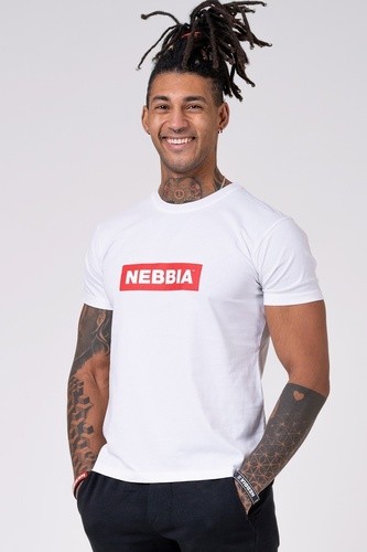 Nebbia Basic pánské tričko 593 - white - L